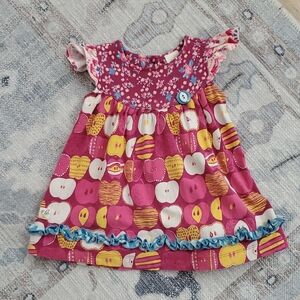 Wildflowers Baby Girl Apple Ruffle Dress Sz12m